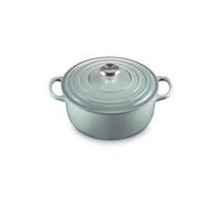Le Creuset Signature, fuente redonda de hierro fundido esmaltado con tapa, 20 cm, 2,4 litros, Sea Salt