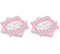 Le NAPPAGE ARTS DE LA MESA 20 Servilletas de guata 33 x 33 cm 3 capas Baby Love Rose (Paquete de 2)