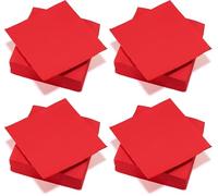Le Nappage - Toallas de papel Tex Touch - Color Rojo - Toallas Certificadas FSC® - Reciclables y Biodegradables - Set de 40 Servilletas de Mesa de Gran Formato Color Rojo 38 x 38 cm (Paquete de 4)