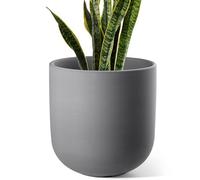 LE TAUCI Macetero De 25 cm, Macetas De Cerámica para Plantas con Tapón De Drenaje Y Rejilla De Malla, Macetas De Interior Y Exterior para El Hogar, Jardín, Patio, Oficina, Gris Carbón