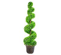 Leaf Árbol Artificial en Espiral Grande con Maceta Decorativa, 120 cm, Color Verde