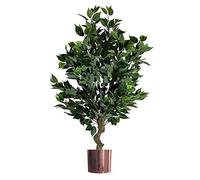 Leaf Árbol Artificial Realista con Maceta, Materiales Mixtos, 100 cm, arbusto ficus Cobre