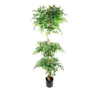 Leaf Árbol de ficus japonés Artificial Realista, 180 cm, Triple Bola fruticosa