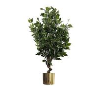 Leaf Árbol de Interior Artificial con Maceta, Materiales Mixtos, perenne Ficus Dorado, 110 cm
