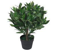 Leaf Arbusto Artificial de 50 cm con diseño de Hojas enanas y laureles, Color Verde, 50cm (LEAF-7091)