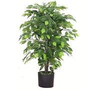 Leaf Design UK - Árbol de ficus Artificial (90 cm), diseño de Flores, Color Negro