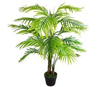 Leaf Design UK - Palmera Artificial Realista Grande de 130 cm, Palmera Natural, 130 cm, AZ-PALMNEW