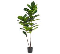 Leaf Design UK - Planta Artificial de higuera, Maceta de plástico Negro