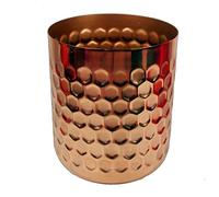 Leaf Maceta de Metal con Forma de Panal de Abeja - Cobre - 18 cm x 15,5 cm