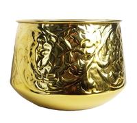 Leaf Maceta Decorativa de Metal, Color Dorado, 18