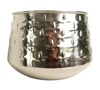 Leaf Maceta Decorativa de Metal, Plata, 18