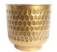 Leaf Macetero Decorativo de Metal, Dorado, 20