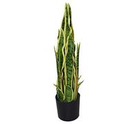 Leaf - Planta de Serpiente Artificial, Sansevieria, para Interiores, Color Amarillo y Verde, Sansevieria, 55 cm