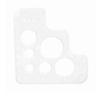 LeatherCraft Plantilla de Acrílico Transparente para Cuero, Regla con Ángulo de Costura Redondo, Herramienta de Posicionamiento, 150x100mm