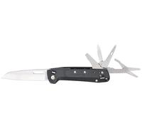Leatherman Free K4 - Multiherramienta para camping y supervivencia, fabricado en EE.UU., con 9 herramientas incorporadas, con bloqueo total, destornilladores y abrebotellas, navaja, en gris