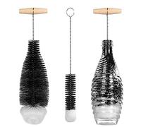 LEBEXY Cepillo para botellas de cristal SodaStream,Cepillo de limpieza de soda,Limpiador de botellas para jarra de cristal de 0.6 l, botellas de soda, botellas de bebidas, 2 unidades