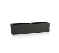 Lechuza Balconera Stone 80 - Maceta de riego automático para interiores y exteriores, mesa y ventana con orificio de drenaje y sustrato de plantas de poliresina H19 L79 W19 cm, color negro grafito