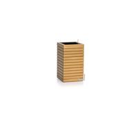 Lechuza - Macetero Palo Natural Wood 35 High de Madera de eucalipto, Maceta con Sistema de riego, indicador de Nivel de Agua e Inserto, Superficie de Madera auténtica, 34,5 x 34,5 x 59 cm, 16771