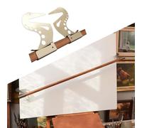 Lecreatekit Caballete ajustable, barra de soporte de mano, puente de muñeca de artista de metal con diseño de gravedad autobloqueante para dibujar y pintar, color plateado