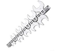 Lecreatekit Juego de 10 llaves de pata de gallo de 3/8 de 10 a 19 mm para herramientas de fontanería y mecánica de automóviles, acero resistente