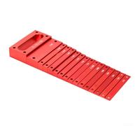 Lecreatekit Juego de bloques de calibre para carpintería, 16 piezas, kit de ajuste preciso de altura de aluminio anodizado para sierra ingletadora, juego de bloques de calibre rojo