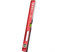 Lecreatekit Precisión para nivel de burbuja de 30 cm, regla de aluminio sólido, imán fuerte, horizontal, vertical, herramienta de construcción para el hogar, acabado rojo (500 mm)