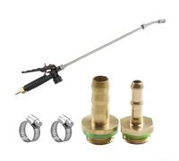 Lecreatekit Varita de bomba, manguera de gatillo de repuesto ajustable de acero inoxidable con mango de púas de latón para jardín (1 juego)