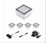 LED adoquín Gorgon suelo luz empotrada para exteriores 10x10cm 12V blanco