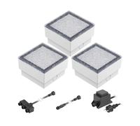 LED adoquín Gorgon suelo luz empotrada para exteriores 10x10cm 12V blanco