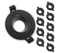 LED ATOMANT 10x Marco Empotrable GU10 Negro Orientable 30º | Aro Downlight Soporte Redondo para Bombilla LED