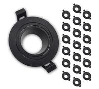 LED ATOMANT 20x Marco Empotrable GU10 Negro Orientable 30º | Aro Downlight Soporte Redondo para Bombilla LED