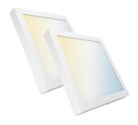 LED ATOMANT 2x Plafon LED Cuadrado Superficie 30x30cm 24W CCT 3000-6500K | Con Selector de color CCT, 2200 Lumenes, Driver incluido