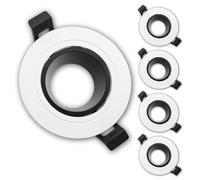 LED ATOMANT 5x Marco Empotrable GU10 Blanco y Negro Orientable 30º | Aro Downlight Soporte Redondo para Bombilla LED