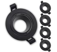 LED ATOMANT 5x Marco Empotrable GU10 Negro Orientable 30º | Aro Downlight Soporte Redondo para Bombilla LED