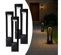 LED ATOMANT Balizas Solares Exterior Jardín 4W, Luces de Jardín Solares, CCT (Selector de Color Blanco Cálido, Neutro y Frío), IP67 Impermeable, Poste de Iluminación LED en Metal Resistente Color Antr