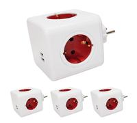 LED ATOMANT Cubo Enchufe USB 16A 6 en 1, Ladrón Enchufe Múltiple Pared con 4 Tomas CA, 2 USB 3.0 con Interruptor, Carga Rápida, Diseño Compacto, Ideal para Escritorio, Oficina, Hogar, Protección Sobre