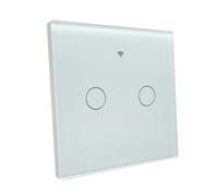 LED ATOMANT Interruptor de Cristal Inteligente Wifi 2 Vias, Pulsador de pared, Control Mediante APP Smart Life, Compatible con Google Assistant y Alexa, Pulsador Tactil Iluminacion