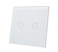 LED ATOMANT Interruptor de Cristal Inteligente ZigBee 3.0, 2 Vías (2 Gang), Requiere HUB ZigBee, Compatible con App Smart Life y Tuya, Control por Voz con Alexa y Google Assistant, Pulsador Táctil