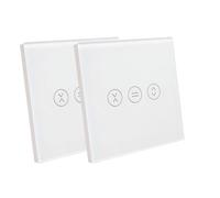 LED ATOMANT Interruptor de Cristal para Persiana Wifi. Interruptor Inteligente Mediante APP del Telefono. Compatible con Alexa y Google Home. Pulsador Tactil para Motor Persianas/Cortinas
