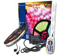 LED ATOMANT Kit 5m Tira de Luz LED RGB 220V con controlador y mando RF, Impermeable IP65, Corte cada 12,5cm, Fácil instalación sin transformador, Alta luminosidad y eficiencia, Ideal para decoración i