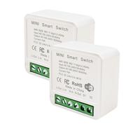 LED ATOMANT Módulo Relé Mini Interruptor WiFi Inteligente, CON NEUTRO, 2 Canales, Compatible Alexa, Google Home, Smart Life, Control Remoto App, Automización Hogar, Ideal Iluminación LED 400W, Domótic