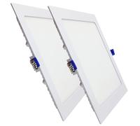 LED ATOMANT Pack 2x Downlight LED Panel Cuadrado 220mm 20W, CCT (Selector de Color Blanco Calido, Neutro y Frio), Corte 205mm, 1800 lumenes, Driver incluido