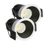 LED ATOMANT Pack 2x Mini Downlight LED 5W CCT (Selector de Color Blanco Calido, Neutro o Frio), IP20, Corte 37mm, 400 Lumenes, foco pequeño empotrable, vitrina, armario, pasillo, espacios reducidos