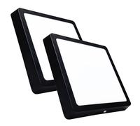 LED ATOMANT Pack 2x Plafón LED Cuadrado Superficie 210mm CCT 20W 1800LM Marco Negro, Techo para Baño, Cocina, Salón, Dormitorio, Driver Incluído