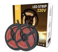 LED ATOMANT Pack 2x Rollo de 5 metros de Tira de Luz LED Directa a 220v, 12W/m, Color Blanco Neutro (4500K), Impermeable (IP65), Corte cada 10cm