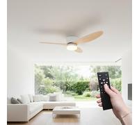 LED ATOMANT Pack 2x Ventilador de Techo con Luz LED 20W, Motor DC 28W, Ø 107cm, CCT, Regulable, 2100LM, 6 Velocidades Silencioso y Bajo Consumo, Modo Verano Invierno, Con Mando