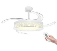 LED ATOMANT Pack 2x Ventilador de Techo con Luz LED 40W, Motor DC 32W, Ø 109cm, CCT, Regulable, 4100LM, 4 Aspas Retractiles, 6 Velocidades Silencioso y Bajo Consumo, Modo Verano Invierno, Con Mando