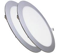 LED ATOMANT Panel LED Redondo 24W plano, Corte 280mm, Marco plata, 2200 lúmenes, Driver incluido, Bajo consumo, Alta eficiencia, Ideal para salones, cocinas, oficinas, Instalación fácil, Luz uniforme
