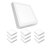 LED ATOMANT Plafón LED de superficie cuadrado CCT 210 mm, 20W y 1800 lúmenes, incluye driver externo, instalación en techo o pared, diseño moderno y compacto, luz uniforme sin parpadeos, ideal para pa