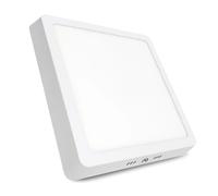LED ATOMANT Plafón LED de superficie cuadrado CCT 210 mm, 20W y 1800 lúmenes, incluye driver externo, instalación en techo o pared, diseño moderno y compacto, luz uniforme sin parpadeos, ideal para